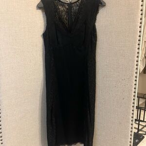 Nanette Lepore Black on Black Sleeveless Lace Dress size 8